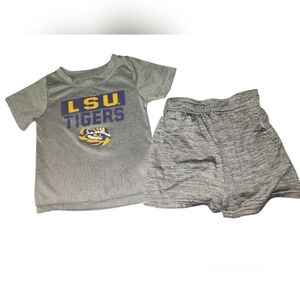 LSU Tigers Gray T-Shirt and Shorts  2T